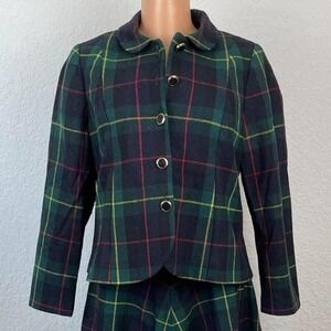 Vintage 90s School Girl Style Plaid Blazer Uniform Jacket